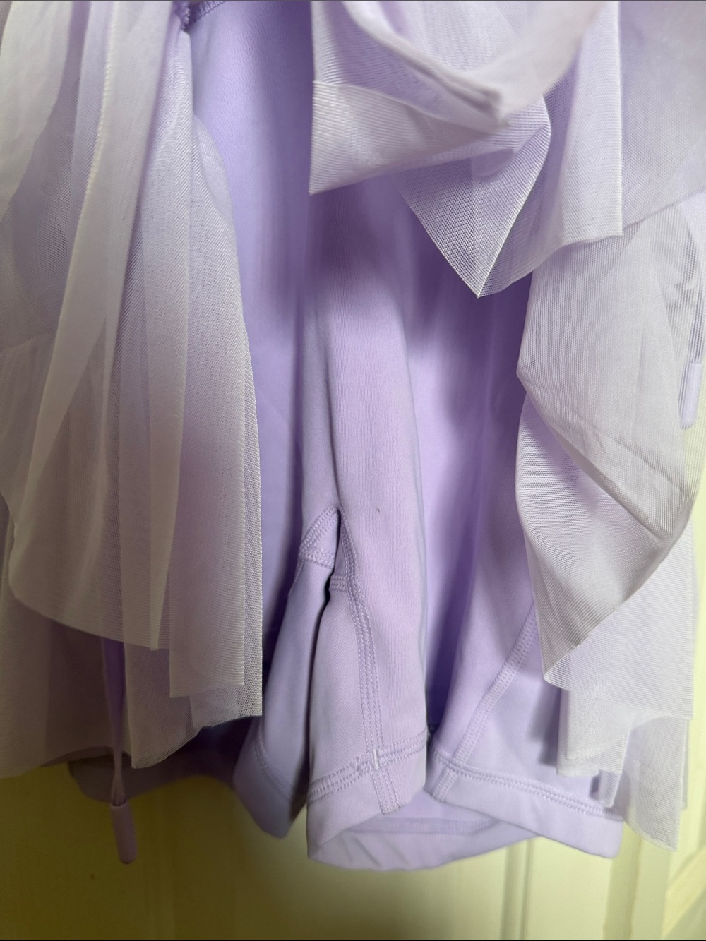 Lavender Tiered Tulle Skirt with Drawstring Waist - Picture 5 of 5